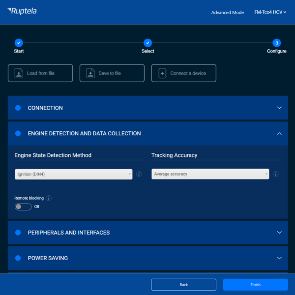 Device Center - configuration screen - 6